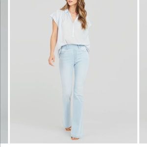 Spanx Flare Jeans, Light Wash, Size Large Petite